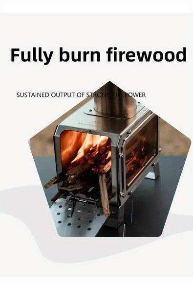 Mountainhiker Portable Wood Firewood Square Stove – Stainless Steel Wood Burning Stove for Camping, Hiking & Outdoor Adventures