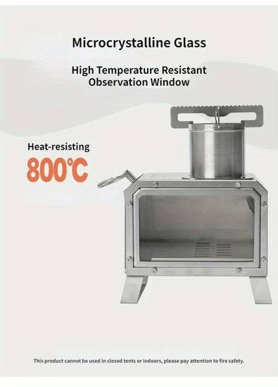 Mountainhiker Portable Wood Firewood Square Stove – Stainless Steel Wood Burning Stove for Camping, Hiking & Outdoor Adventures