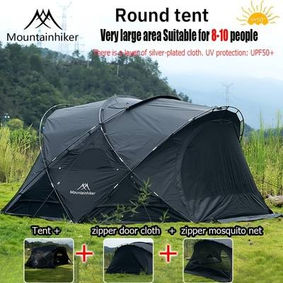 Mountainhiker 8-Person Round Tent with Chimney Vent – UV Protection, All-Season Windproof Design for Family Camping