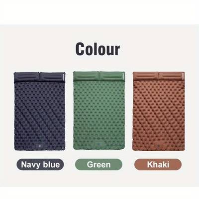 PACOONE Double Sleeping Pad Camping Mattress – Extra Thick Queen Tent Mattress for 2 People with Foot Pump