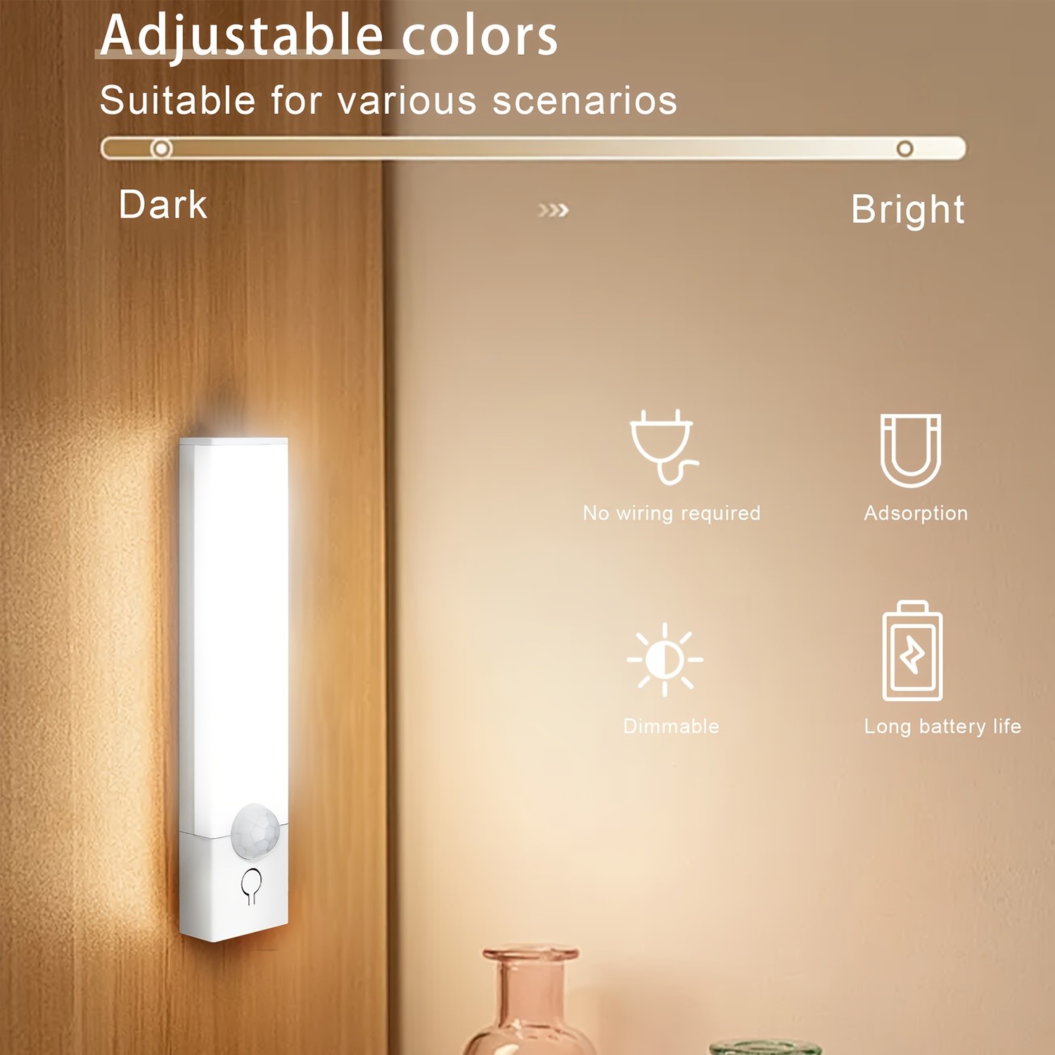 NBBUFF Rechargeable Motion Sensor Under Cabinet Lighting