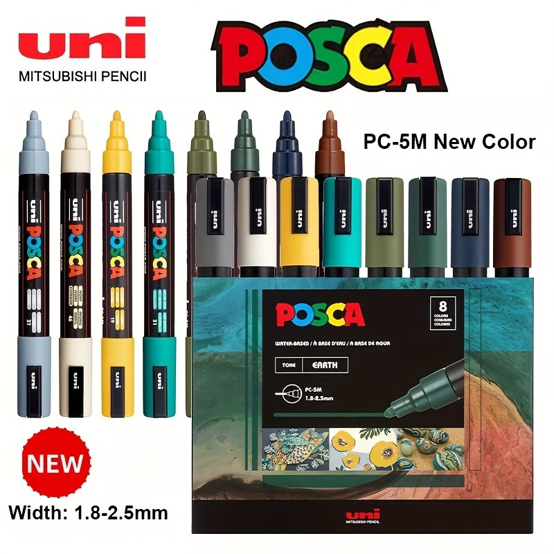 Japan Uni Posca 5m8color Set POP Graffiti Pen