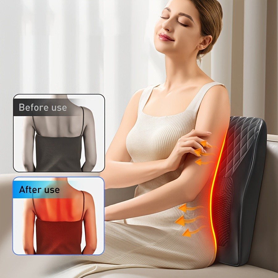 Back Massager with Heat – 3D Kneading Massage Pillow for Neck, Back, Shoulder, and Legs