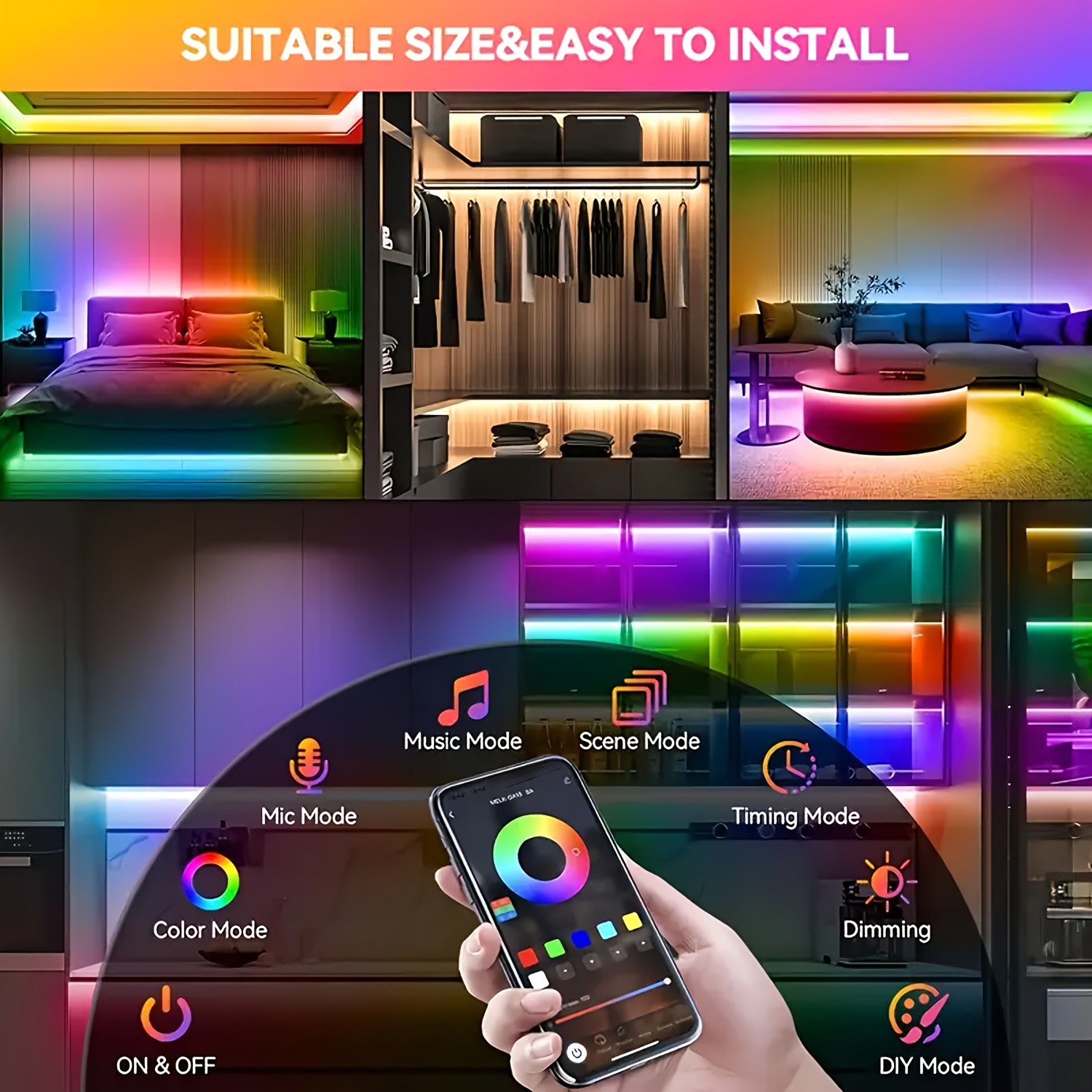 NBBUFF Smart RGB-IC Ambient Strip Lights