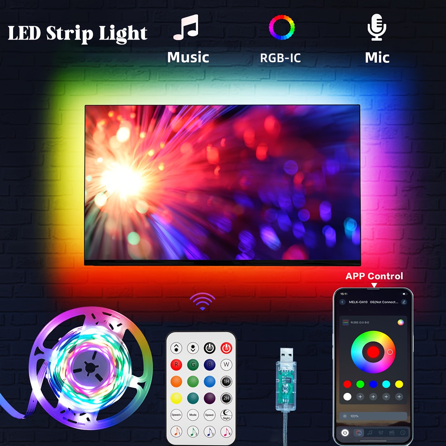 NBBUFF Smart RGB-IC Ambient Strip Lights