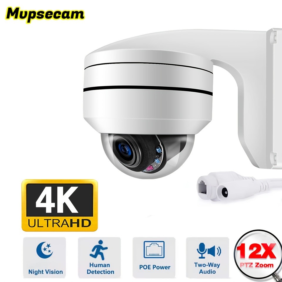MvpSecam 4K 8MP Smart POE PTZ Security Camera
