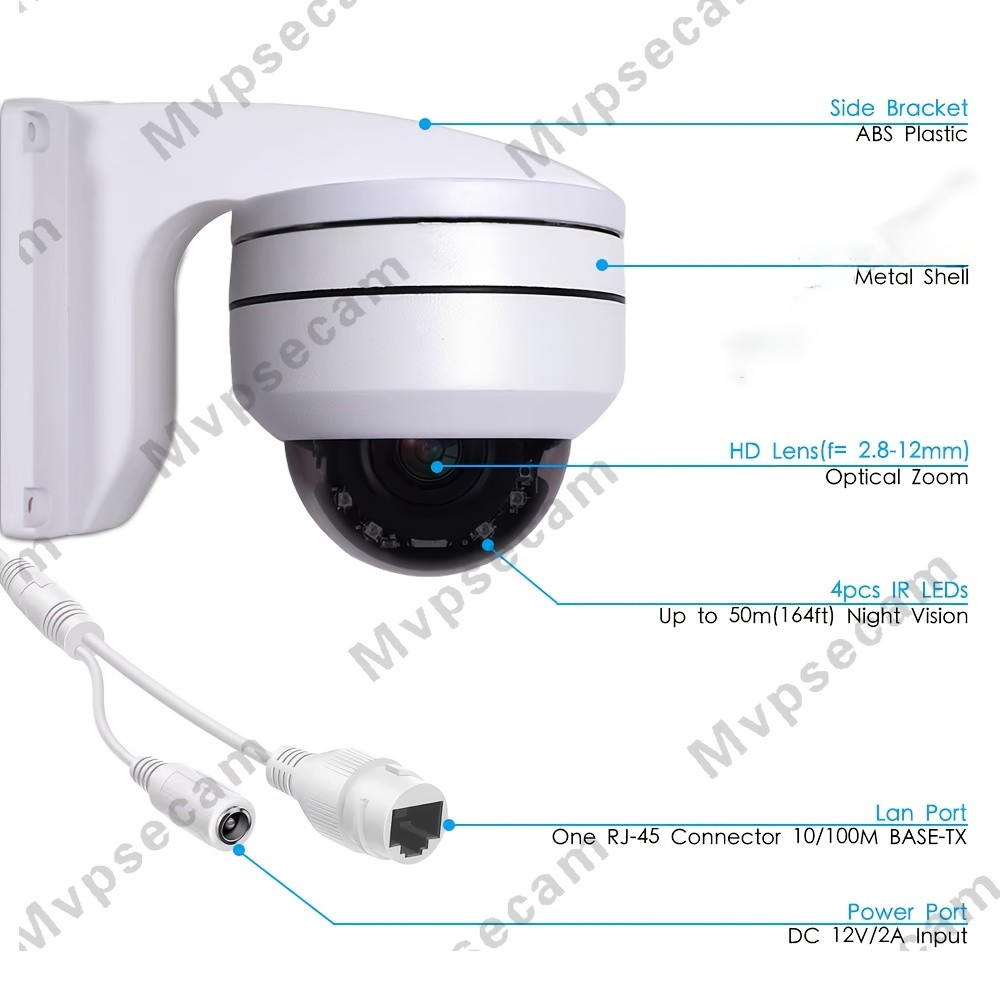 MvpSecam 4K 8MP Smart POE PTZ Security Camera