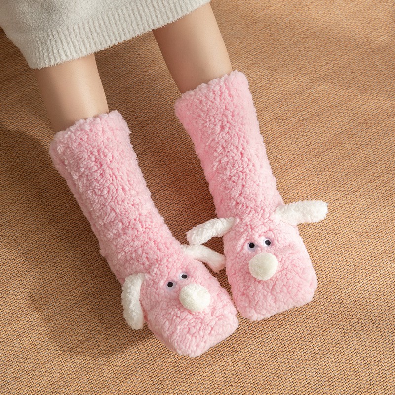 Cute Cartoon Dog Floor Socks – Cozy, Non-Slip Winter Warmth