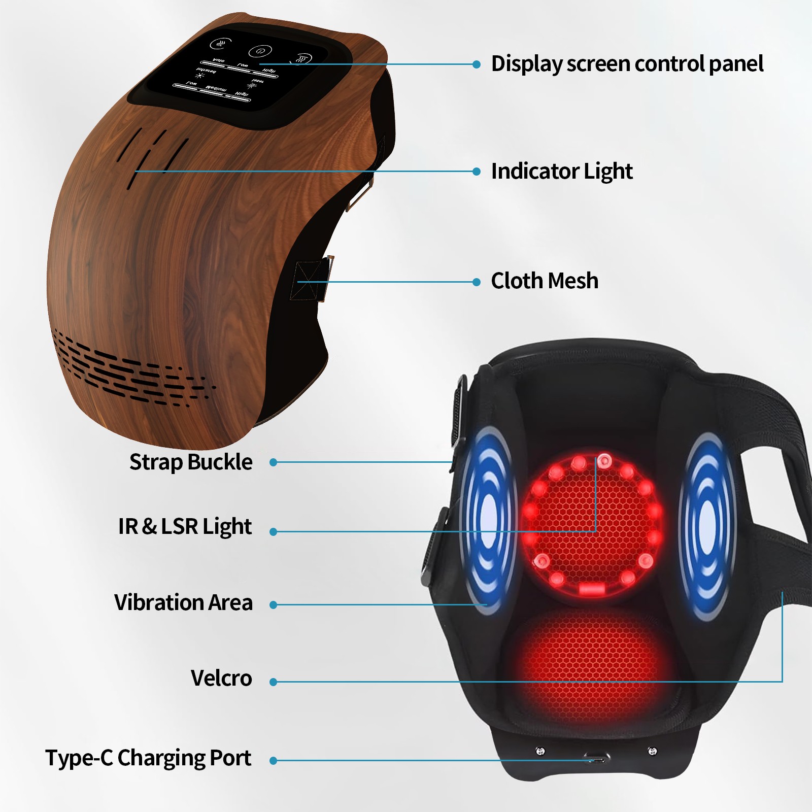 Intelligent Knee Massager – Rechargeable, Heating, and Pain Relief for Home Use
