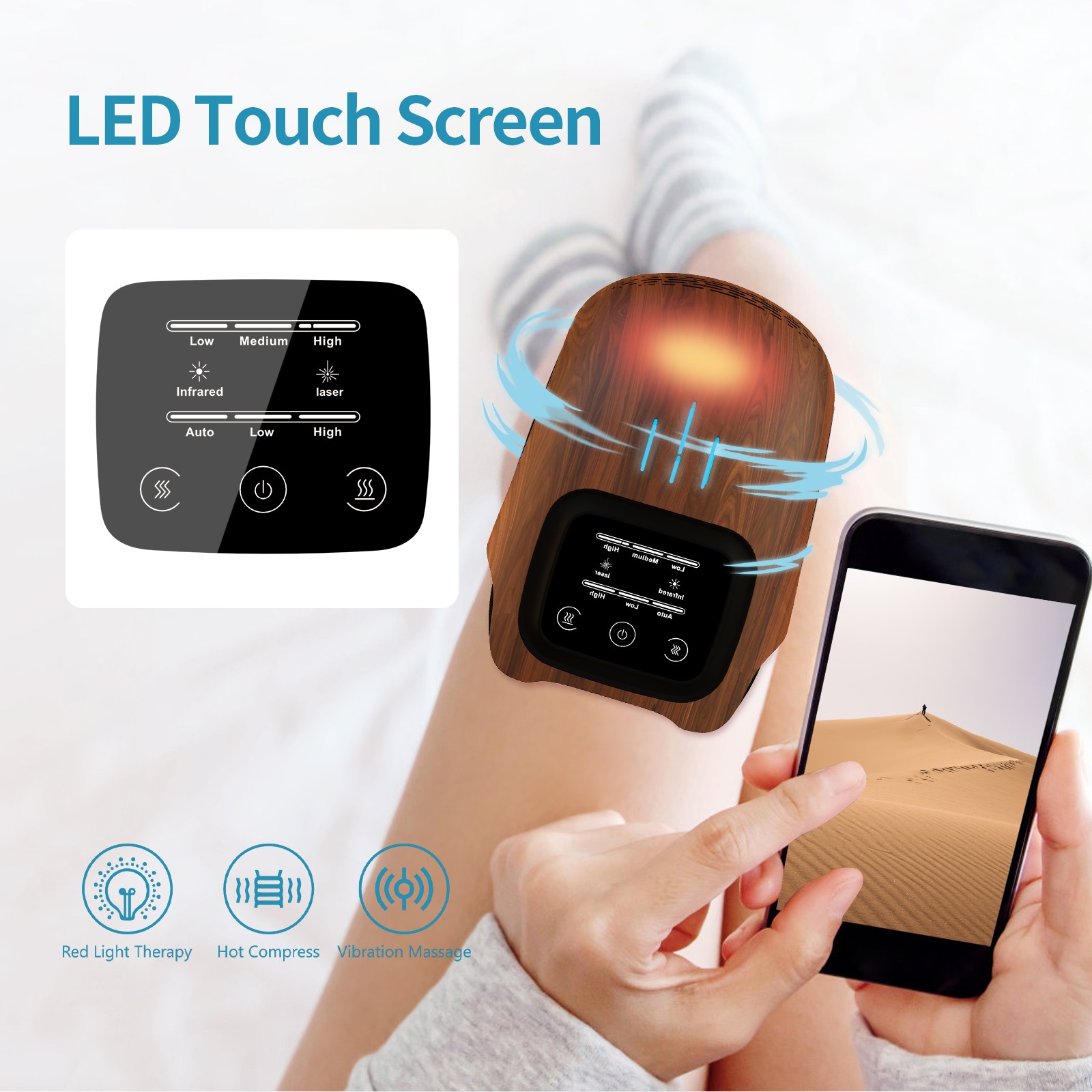 Intelligent Knee Massager – Rechargeable, Heating, and Pain Relief for Home Use