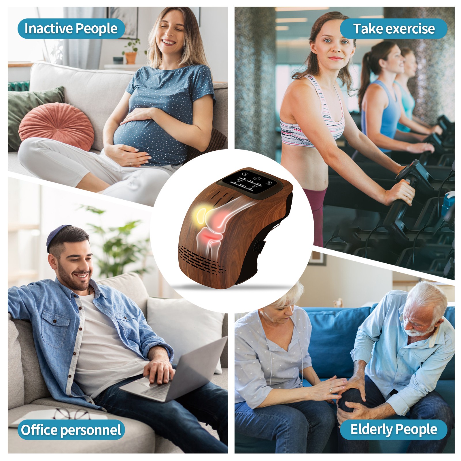 Intelligent Knee Massager – Rechargeable, Heating, and Pain Relief for Home Use