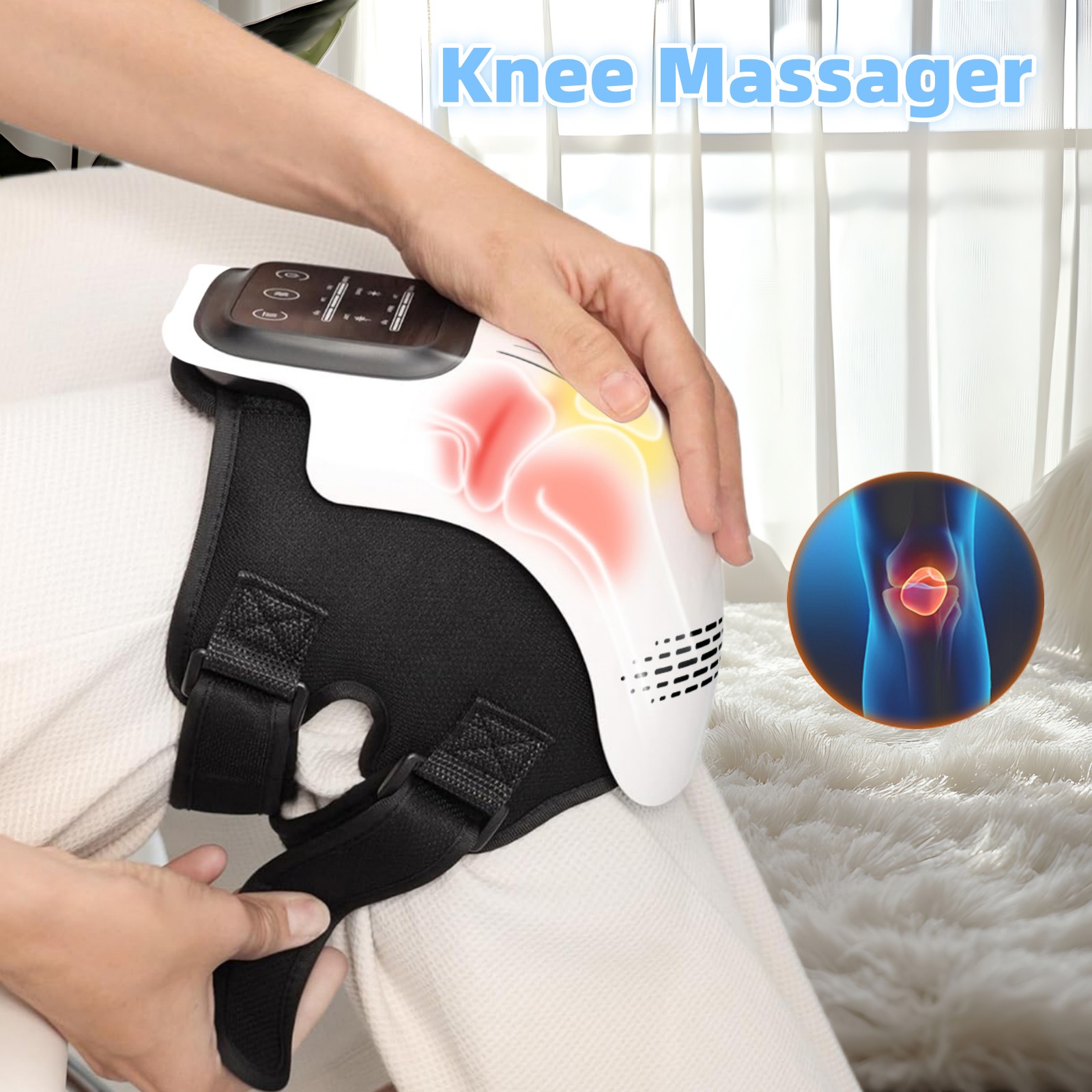 Intelligent Knee Massager – Rechargeable, Heating, and Pain Relief for Home Use