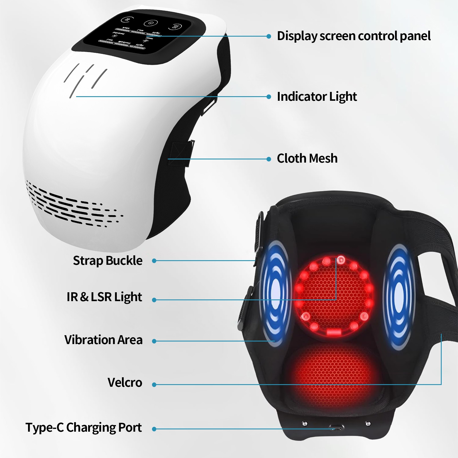 Intelligent Knee Massager – Rechargeable, Heating, and Pain Relief for Home Use