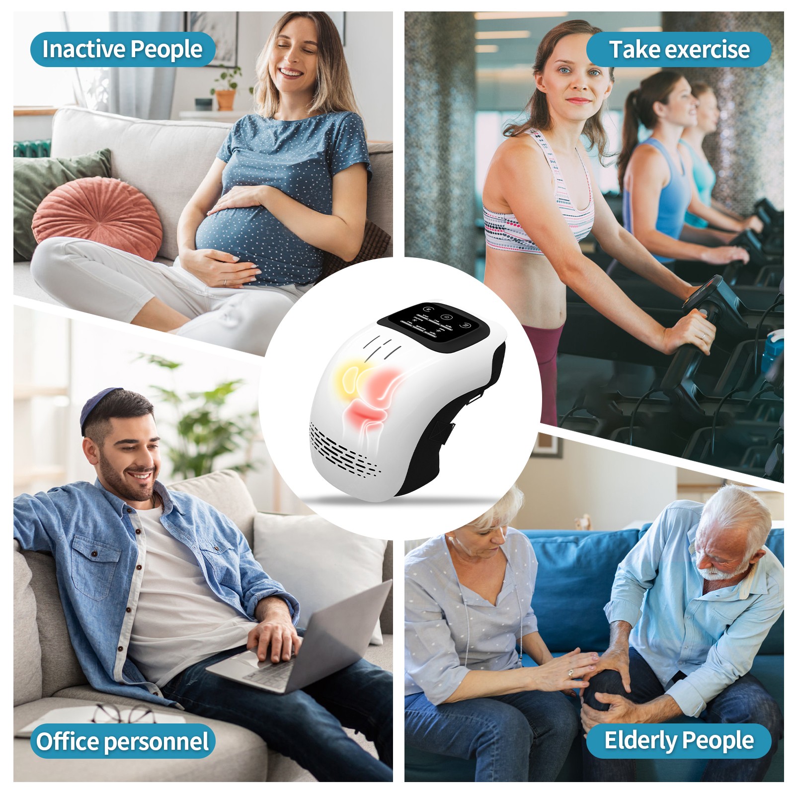 Intelligent Knee Massager – Rechargeable, Heating, and Pain Relief for Home Use