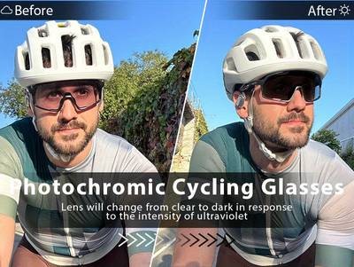 KAPVOE Photochromic Cycling Glasses – Lightweight, Breathable Eyewear for Outdoor Sports