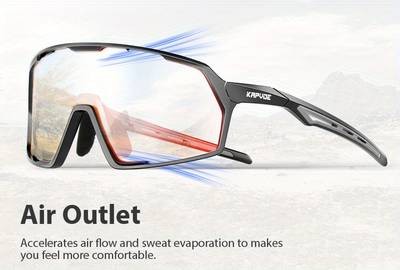 KAPVOE Photochromic Cycling Glasses – Lightweight, Breathable Eyewear for Outdoor Sports