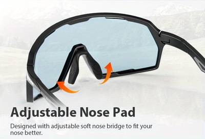 KAPVOE Photochromic Cycling Glasses – Lightweight, Breathable Eyewear for Outdoor Sports