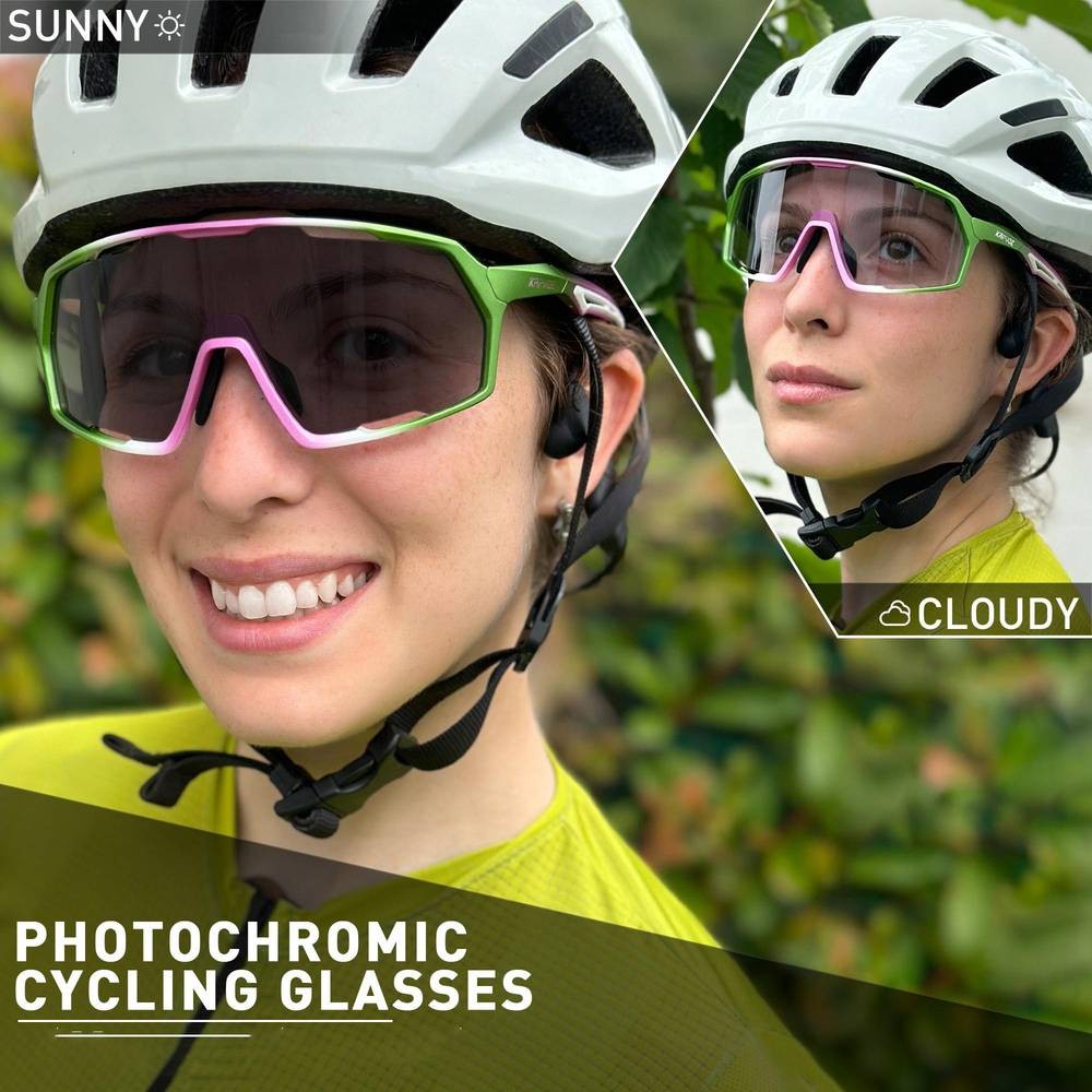 KAPVOE Photochromic Cycling Glasses for Men & Women – Stylish, Adaptive Sports Eyewear for Outdoor Activities