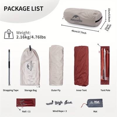 Naturehike Star River 2-Person Tent – All-Season, Spacious Backpacking Tent for Family Outdoors