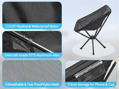 Naturehike Aluminum Alloy Folding Camping Chair – Lightweight, Portable Chair with Footrest for Outdoor Adventures