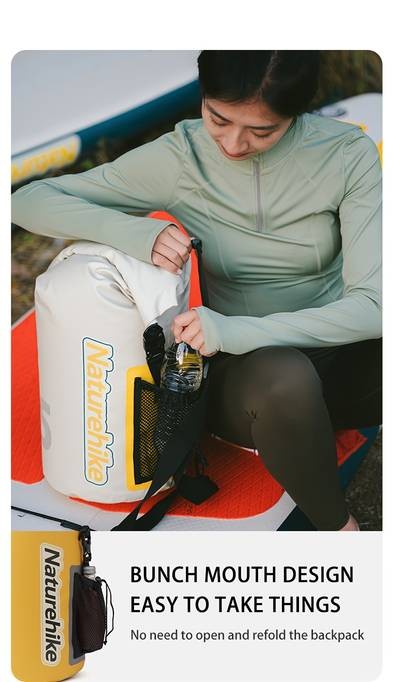 Naturehike 10L/15L/25L Dry Bag with Adjustable Strap – Durable Polyester Wet Bag for Outdoor Adventures