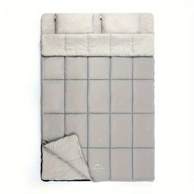 NATUREHIKE Dual Person Sleeping Bag with Pillow – Rectangular Down Insulated Sleeping Bag for Couples