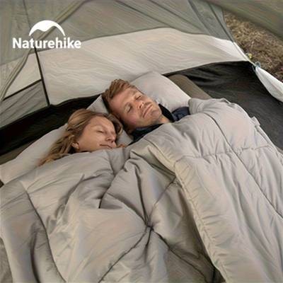 NATUREHIKE Dual Person Sleeping Bag with Pillow – Rectangular Down Insulated Sleeping Bag for Couples