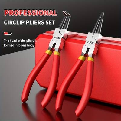 1 Set Circlip Pliers Card Yellow Inside and Outside Two Expansion Set – Durable Tension Ring and Retaining Ring Removal Tool