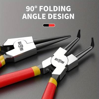 1 Set Circlip Pliers Card Yellow Inside and Outside Two Expansion Set – Durable Tension Ring and Retaining Ring Removal Tool