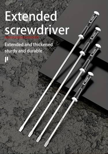 OUDISI Industrial Grade Large Flat Screwdriver with Magnetic Tip – Extra Long, Durable Metal Tool for Construction and DIY Projects