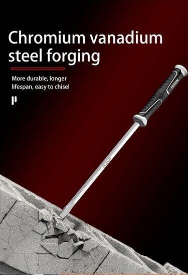 OUDISI Industrial Grade Large Flat Screwdriver with Magnetic Tip – Extra Long, Durable Metal Tool for Construction and DIY Projects