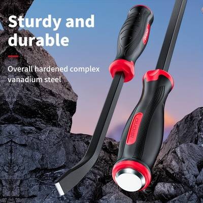 8.12.46.33 cm 4pcs High Hardness Pry Bar Set – Integrated Core Design with Anti-Slip Rubber Handle