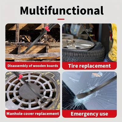 8.12.46.33 cm 4pcs High Hardness Pry Bar Set – Integrated Core Design with Anti-Slip Rubber Handle