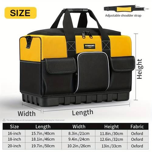 WINHUNT Heavy-Duty Tool Kit – 16-Pocket Portable Toolbox Organizer with Soft-Handle Carry Bag