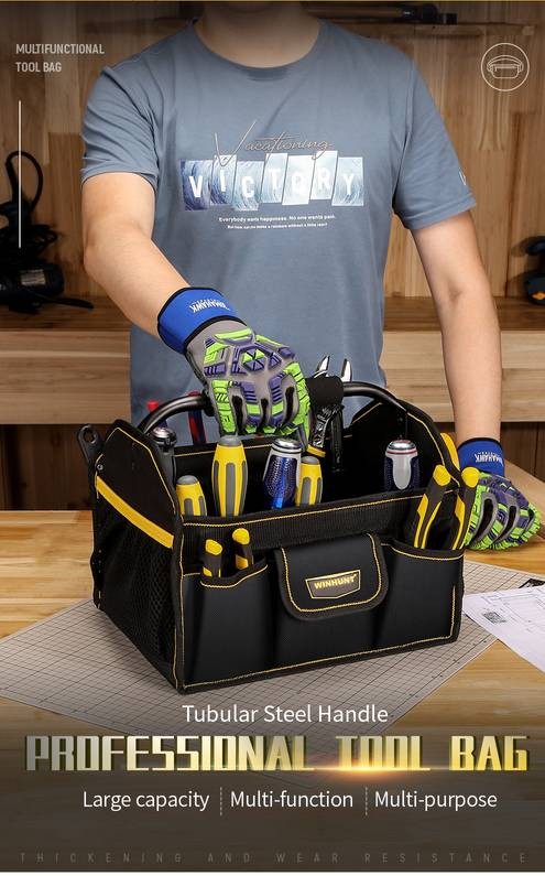 WINHUNT Electrician Tool Bag – Strong, Durable Canvas Bag for Maintenance & Carpentry