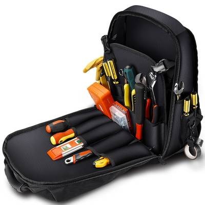 Multi-Functional Tool Bag – Durable, Dual Shoulder Strap Backpack for Plumbers, Electricians, and Mechanics