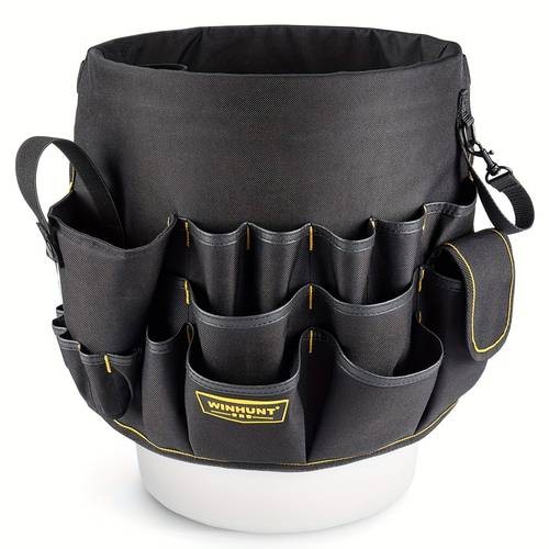 WINHUNT Heavy-Duty Bucket Tool Organizer – Portable Storage with Multiple Compartments for DIY, Carpentry, Plumbing, and More