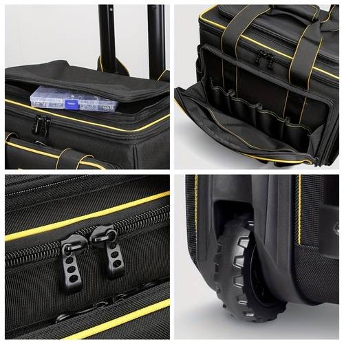 WINHUNT 43.18 cm Heavy-Duty Tool Bag with Telescoping Rubber Handle & 360° Spinner Wheels