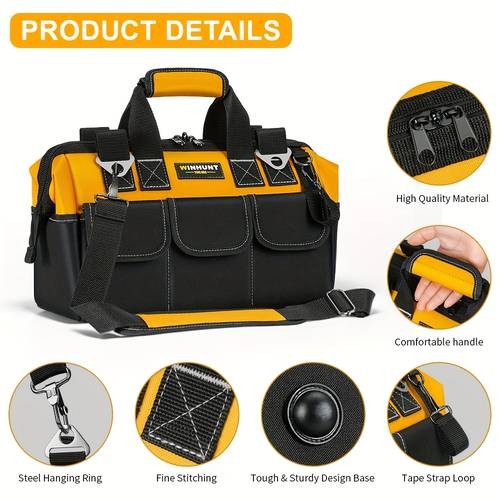 WINHUNT Heavy Duty 14-Pocket Tool Bag – Ultimate Storage Solution for Professionals
