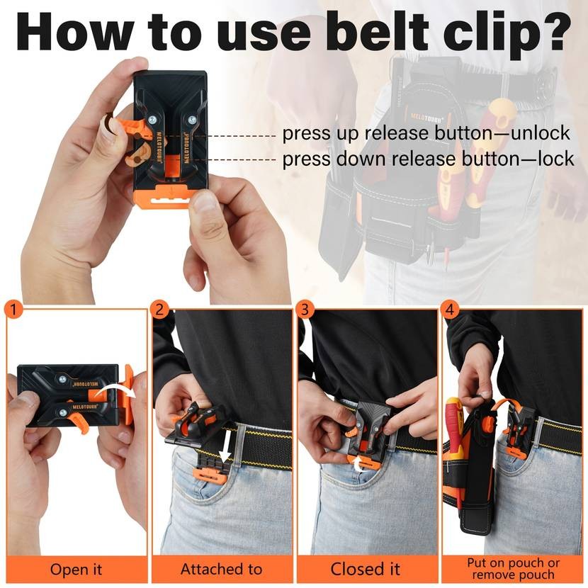MELOTOUGH Tape Measure Pouch/Utility Knife Pouch – Convenient and Durable Tool Belt Pouch