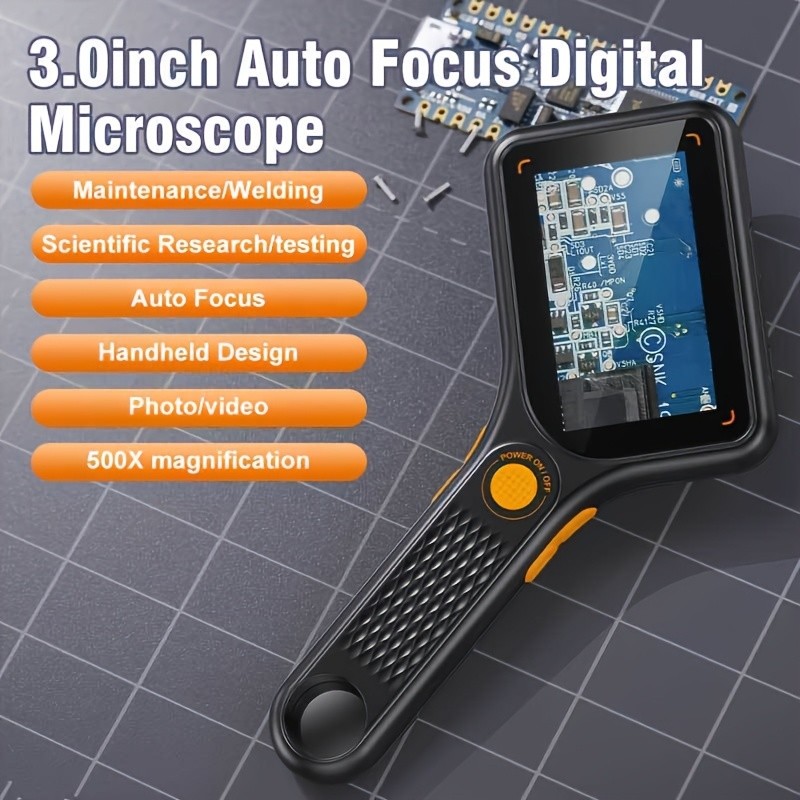 Handheld Digital Microscope with 3-Inch IPS Screen & 2-Megapixel Autofocus Lens