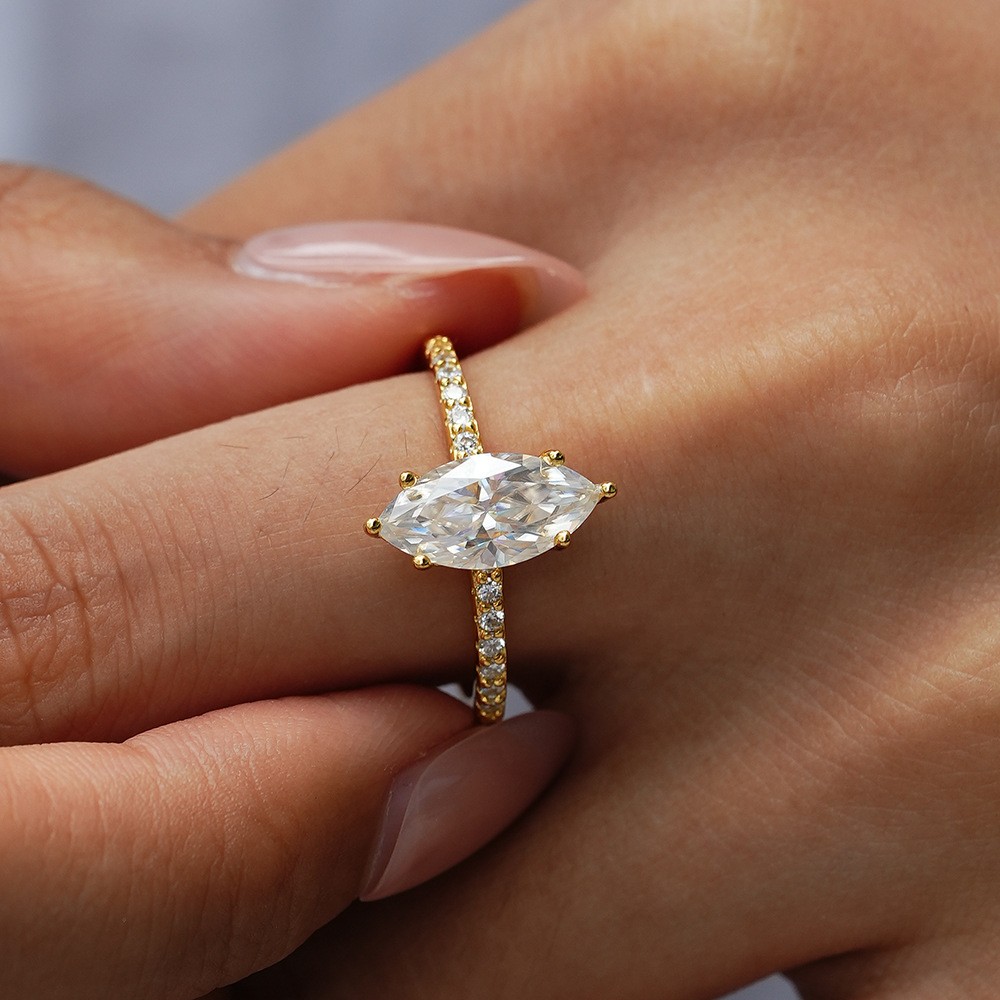 Moissanite Marquise Ring