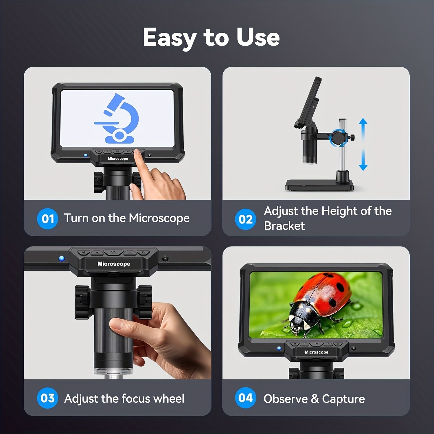 DAXIONGMAO 7-Inch MK7 Heavy-Duty Digital Microscope