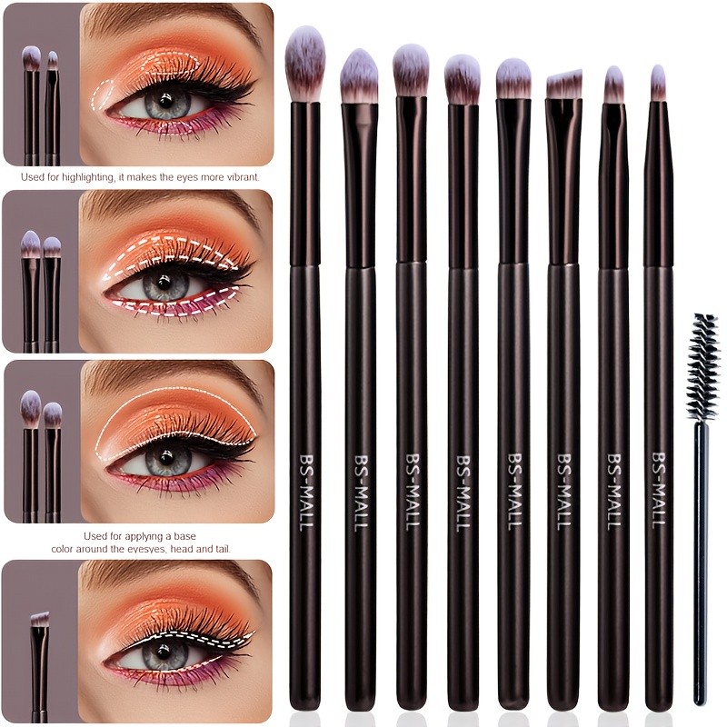 BS-MALL 9pcs Professional Aluminum Makeup Brush Set