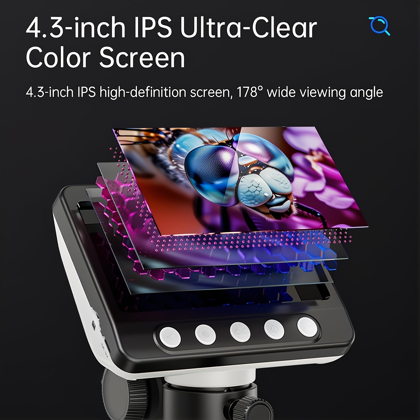 10.92cm Industrial Microscope with 1000x Magnification