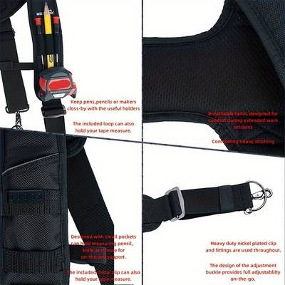 MELOTOUGH Heavy Duty Padded Tool Belt Suspenders for Men – Ultimate Comfort and Support for Heavy-Duty Work