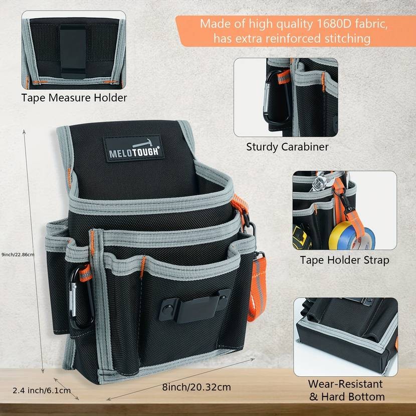 MELOTOUGH Electrician's Compact Tool Pouch with Multiple Pockets – Your Ultimate Tool Organizer for Professional and Home Use