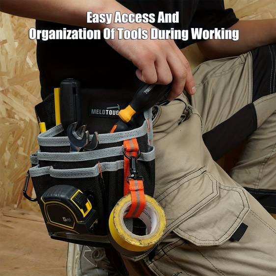 MELOTOUGH Electrician's Compact Tool Pouch with Multiple Pockets – Your Ultimate Tool Organizer for Professional and Home Use