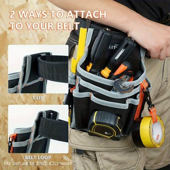 MELOTOUGH Electrician's Compact Tool Pouch with Multiple Pockets – Your Ultimate Tool Organizer for Professional and Home Use