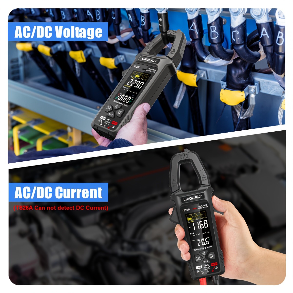 L.AOL.AU 1pc TS26D/TS26A New Digital Clamp Multimeter